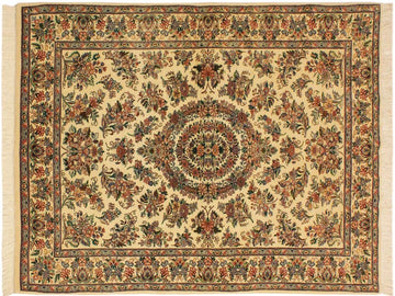 handmade Traditional Sarook Beige Pink Hand Knotted RECTANGLE 100% WOOL area rug 4x6